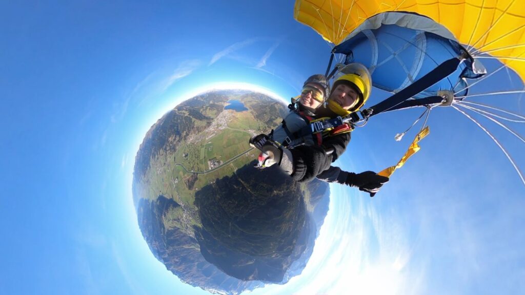 360 grad VR tandemsprung bilder fotos fallschirmspringen bayern tandemsprung niederbayern fallschirmsprung klattau klatovy oesterreich