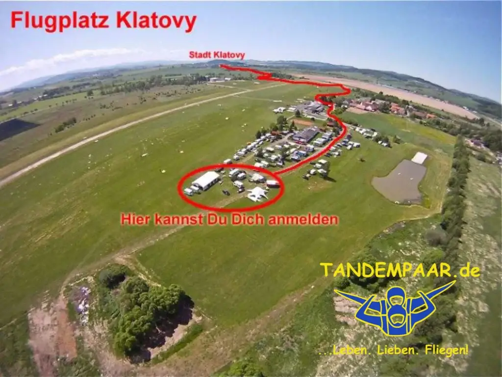 Klatovy Tschechien Fallschirmspringen Übersicht Landeanflug Sprungplatz